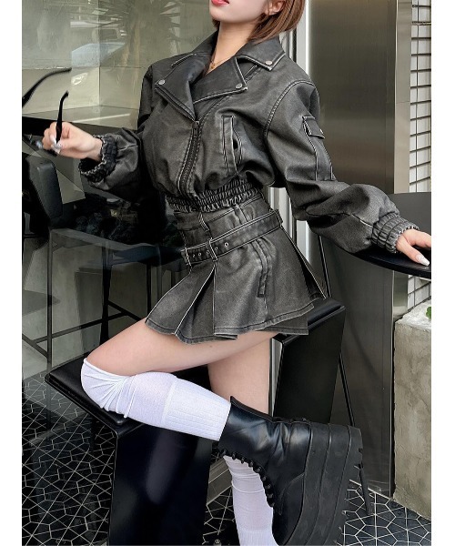 アンティークレザープリーツショートパンツ（その他パンツ）｜Darich