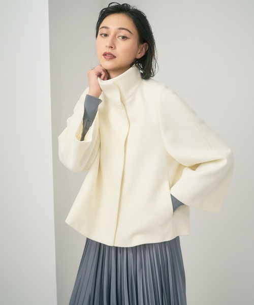 21AW♡ANAYI アナイ ラムウールケープコート 36 ショートコート ANAYI