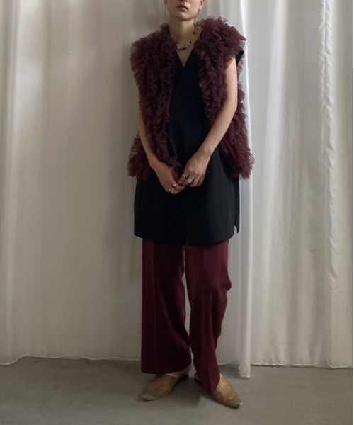 Ameri（アメリ）の「I LINE TULLE VEST SET DRESS（ドレス）」 - WEAR