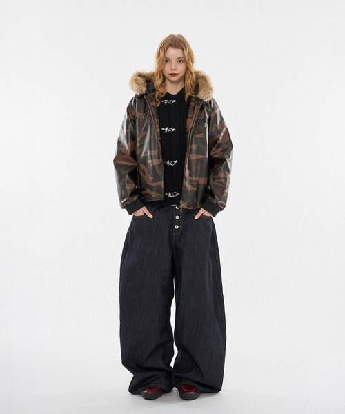 新色登場】DRAW CODE DOUBLE ZIP ARTIFICIAL 2WAY HOOD BLOUSON