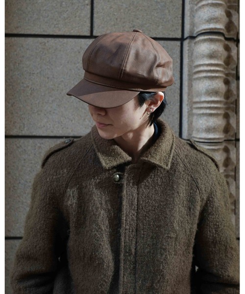サノバチーズ レザー キャスケットALL LEATHER CORDEL 7(ONESIZE BLACK