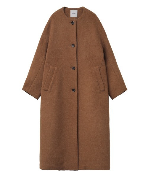 CLANE（クラネ）の「COLLORLESS WOOL COCOON COAT（ノーカラーコート