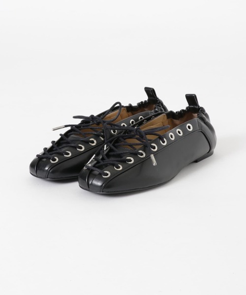 セール】GANNI Eyelets Lace Up Ballerina（バレエシューズ）｜GANNI