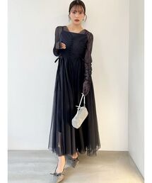 SNIDEL（スナイデル）の「バックデザインレースオケワンピース（ドレス