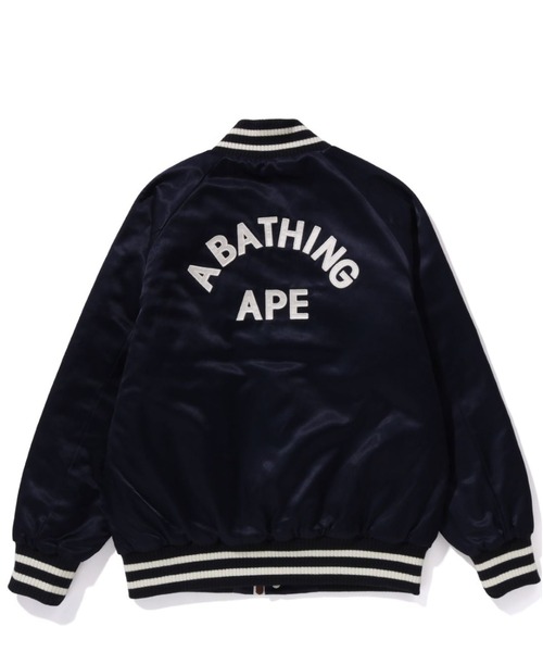 A BATHING APE（アベイシングエイプ）の「BAPE SATIN VARSITY JACKET L