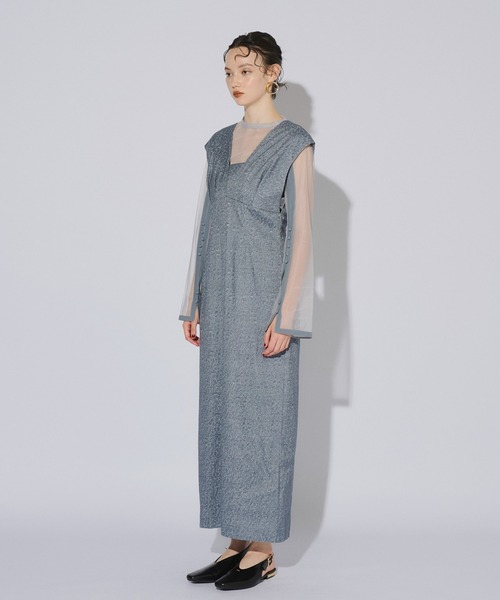 セール】Vラインジャガードドレス / V line jacquard dress（ドレス