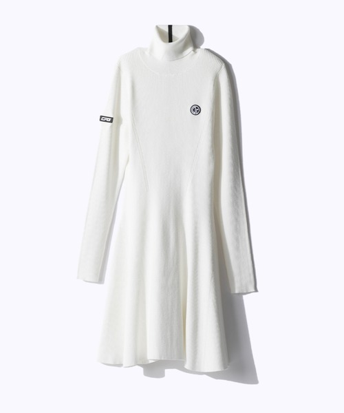CPG GOLF（シーピージーゴルフ）の「High Neck Flare Knit Dress