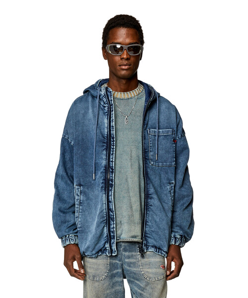 DIESEL（ディーゼル）の「メンズ デニムジャケット フーディー（デニム
