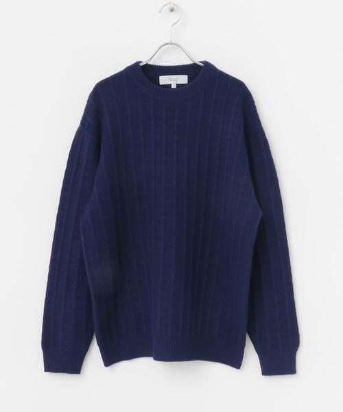 セール】『XLサイズあり』メリノウール変形ワッフルニット（ニット