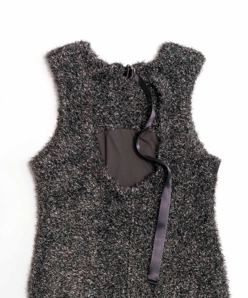 Back Open Lame Knit Onepiece/バックオープンラメニットワンピ