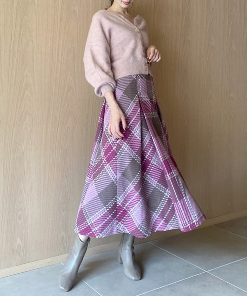 SNIDEL（スナイデル）の「ロービングチェックフレアスカート（スカート