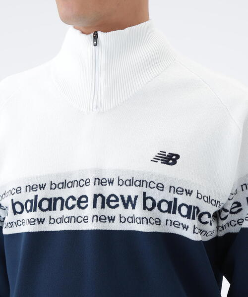 セール】【new balance golf】ロゴライン 軽量 ハーフジップ スタンド
