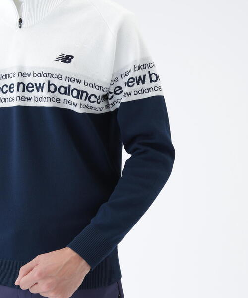 セール】【new balance golf】ロゴライン 軽量 ハーフジップ スタンド