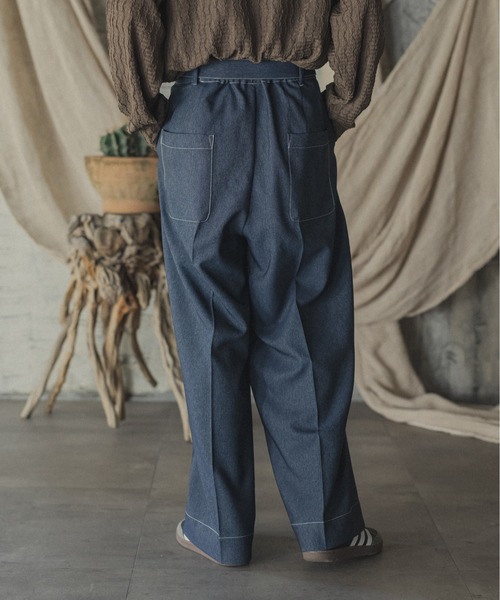 CASPER JOHN（キャスパージョン）の「Imitation denim belted baggy