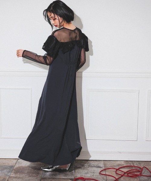 セール】【ANDRESD】frills flare dress ドレス 結婚式 成人式 同窓会