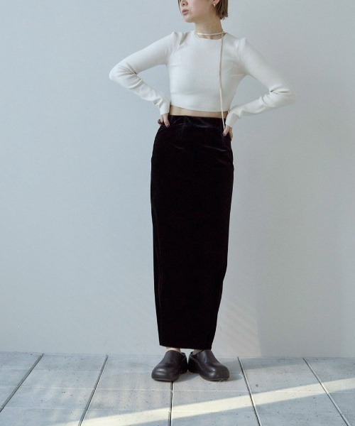 TODAYFUL（トゥデイフル）の「TODAYFUL Pencil Velour Skirt ペンシル