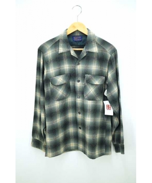 ブランド古着】50s オンブレチェック柄 オープンカラーシャツ（シャツ
