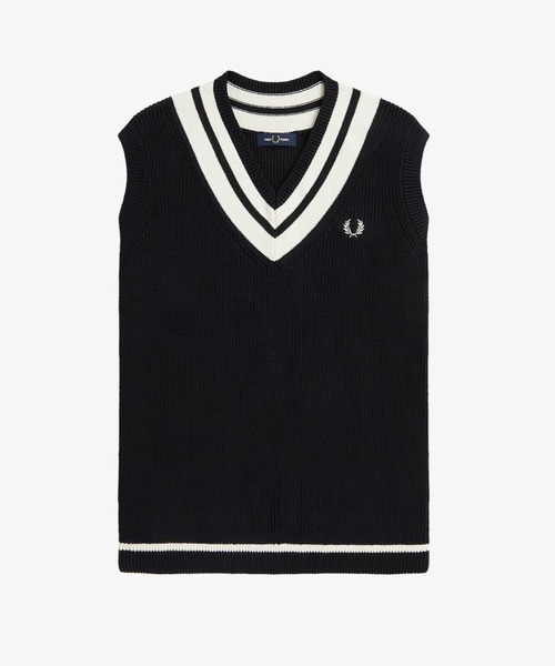 FRED PERRY（フレッドペリー）の「Striped Trim V-Neck Tank（ベスト