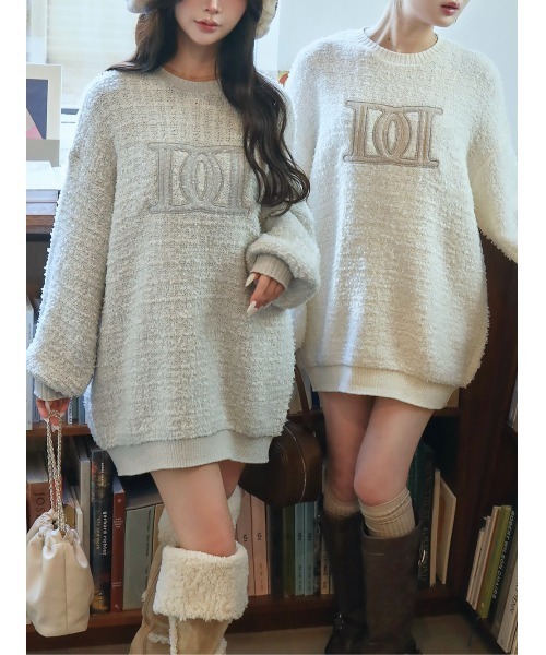 DDロゴツイードニットプルオーバー（ニット/セーター）｜Darich