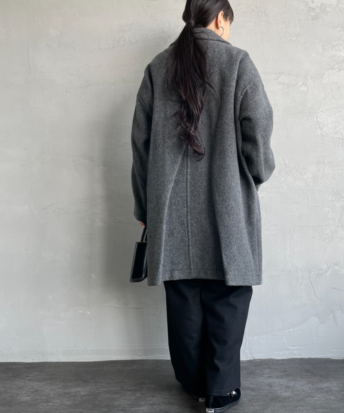 セール】[DANTON/ダントン] ウールライトパイル ステンカラーロング