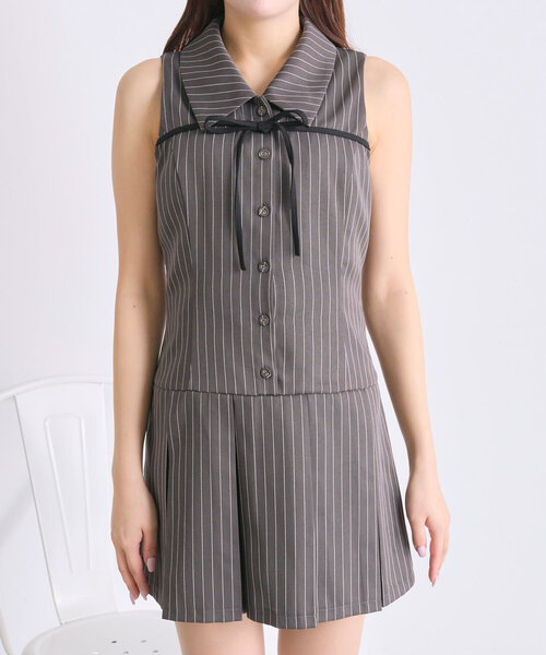 セール】ノースリーブシャツミニワンピース（ワンピース）｜OLIVE des