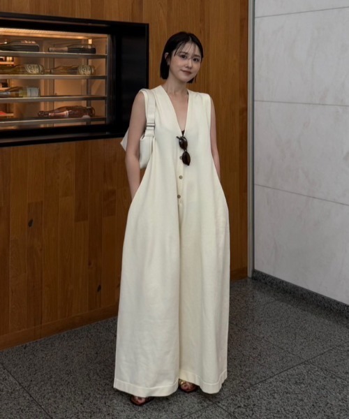 フロントボタンニットオールインワン（つなぎ/オールインワン）｜ETRE