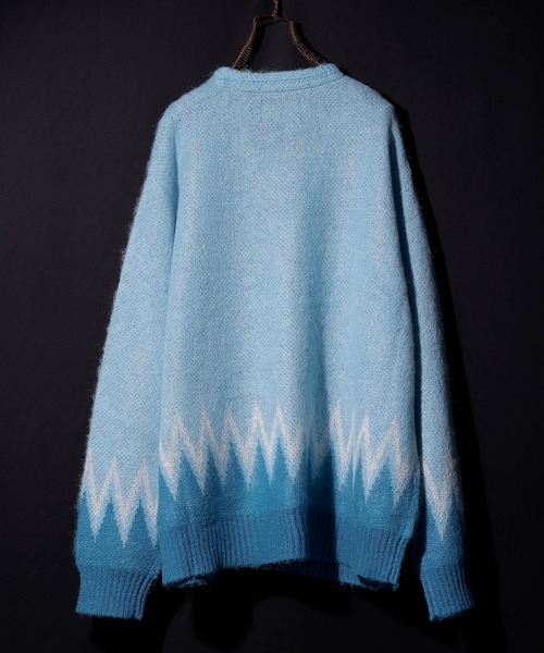 NUMBER (N)INE/ナンバーナイン ZIGZAG JACQUARD MOHAIR KNIT CARDIGAN