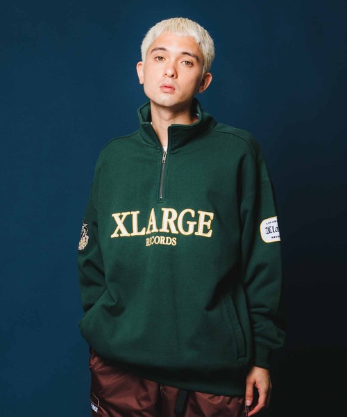 XLARGE（エクストララージ）の「XL RECORDS HALF ZIP PULLOVER SWEAT