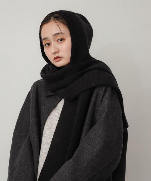 アヤンayane新品 限定品インポート生地 ブラックロゴ入りストール