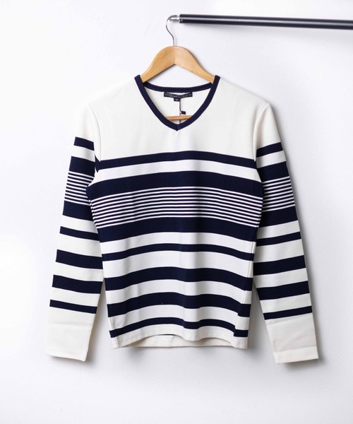 セール】【RES】【Growth by Grail】マルチボーダーVネックL/S