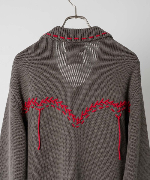 soerte × camphor wood / HAND STITCH WESTERN KNIT JACKET / ハンド