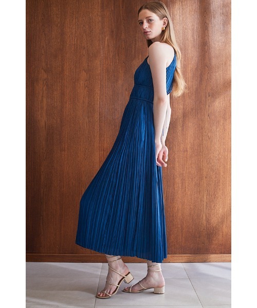 Estella.K Pleated Bow Dress ネイビーAdeline Pleaded Dress -D.blu