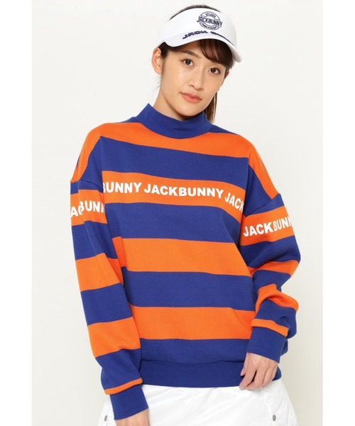 JACK BUNNY 裏起毛 白黒 ボーダー ハイネックプルオーバー 4（M） JACK