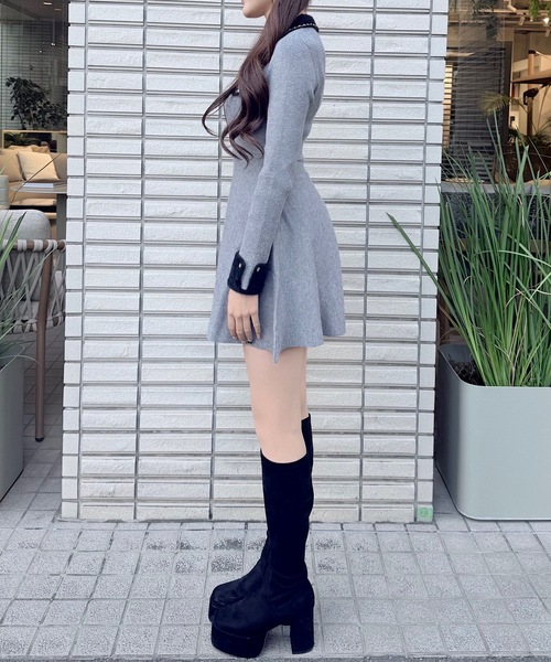 セール】チェーンカラーZIPニットワンピース（ワンピース）｜NOMAE