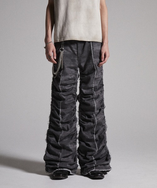 GRANCY】Shirred Damage design Cotton Pants / シャーリングダメージ