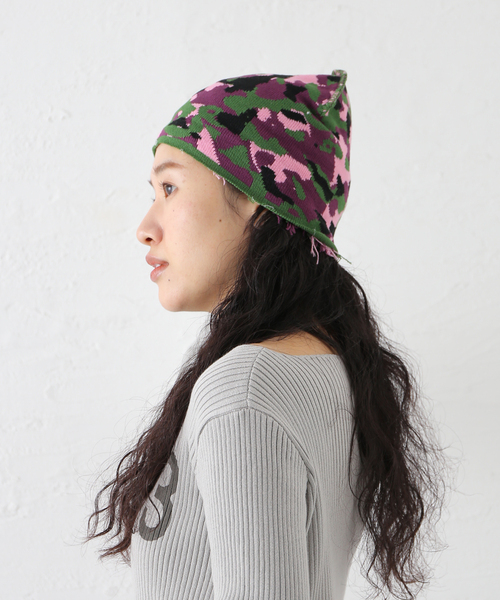 セール】【b.Eautiful/ビューティフル】b.e Camo Beanie C013-BN-005