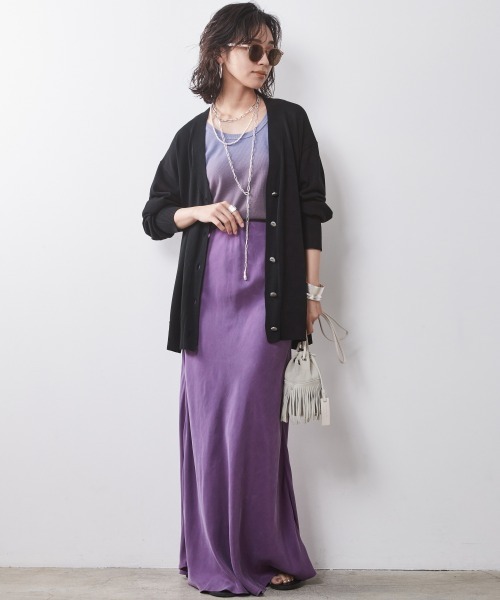 Aラインナローマキシスカート(脇丈96cm) ＜大きいサイズ有＞シック