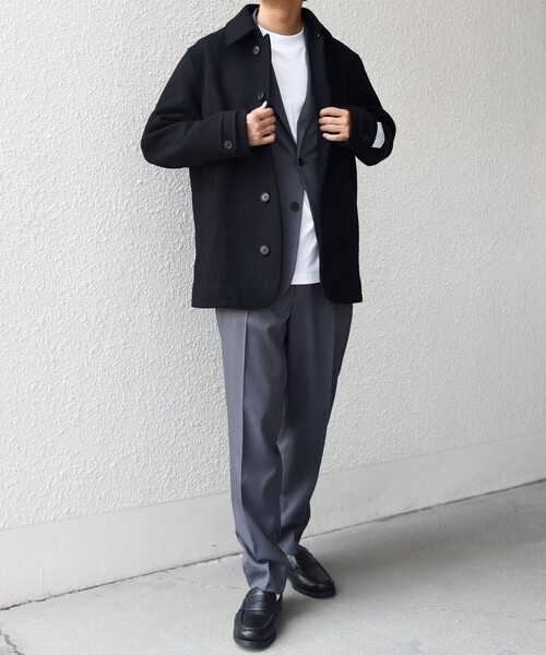 SHIPS any: PURE WOOL MELTON シングル Pコート 25AW◇（ピーコート