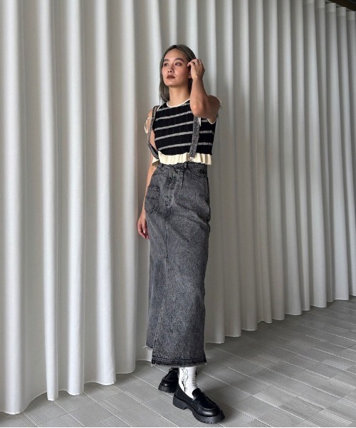 MEDI PURIPURI SHORT KNIT TOP（Tシャツ/カットソー）｜Ameri（アメリ