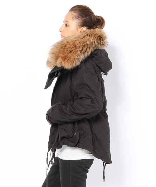 goa（ゴア）の「ラクーンファー付ショートモッズコート（モッズコート