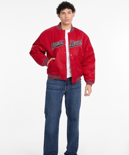 GUESS JEANS SCRIPT Patch Varsity Jacket ジャケット アウター