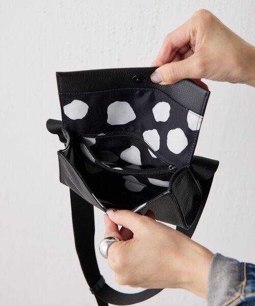 インフルエンサーuchida企画/本革》ミニワイドテープショルダーバッグ