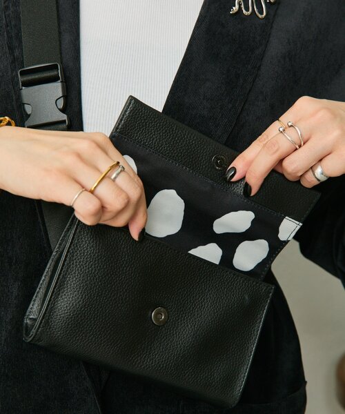 インフルエンサーuchida企画/本革》ミニワイドテープショルダーバッグ