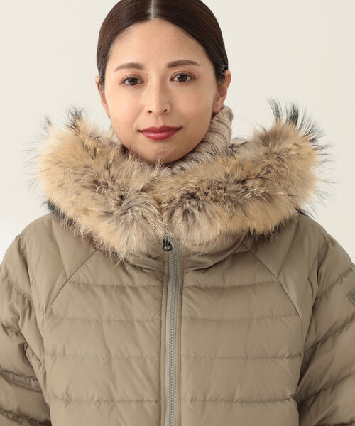 値下げ タトラス オリーブ ファー付きポンチョ・ケープコートダウン