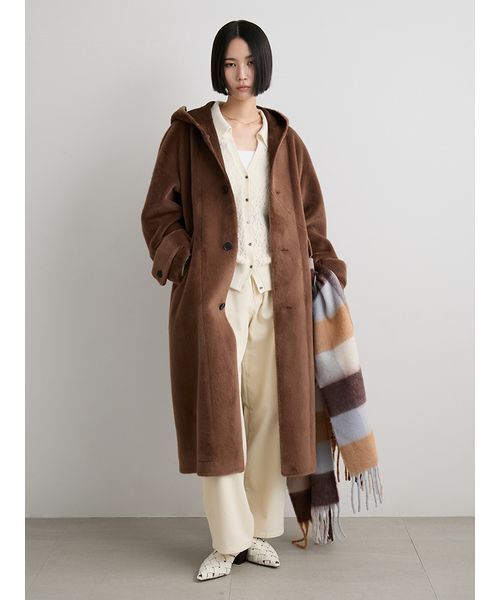 セール】アルパカ混シャツニットカーデ（カーディガン/ボレロ