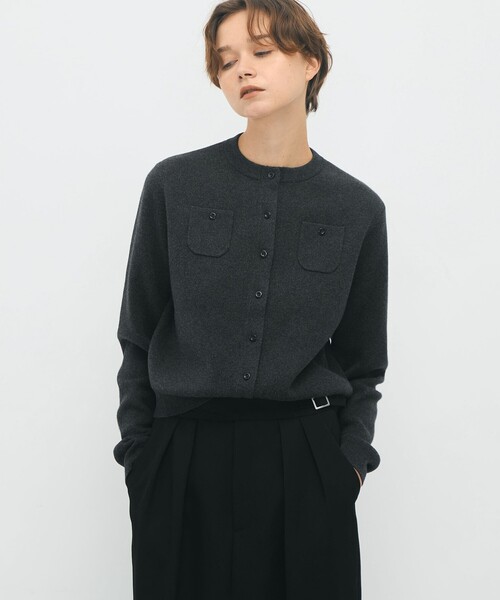 コットンカシミヤ クルーネックカーディガン（カーディガン/ボレロ