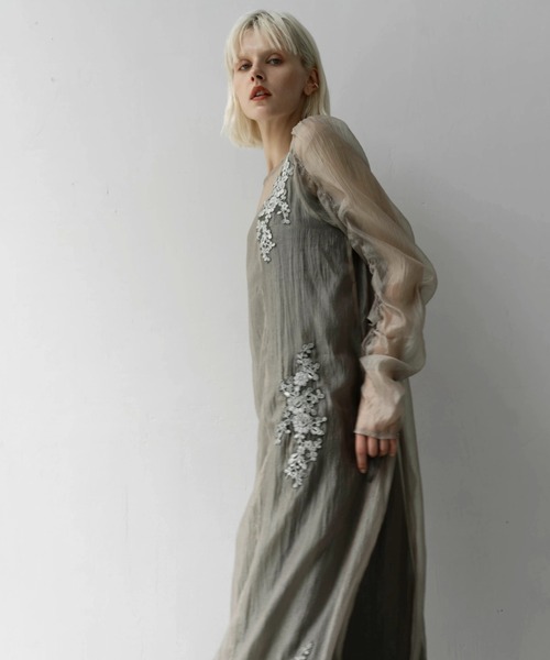 WILLFULLY（ウィルフリー）の「sheer motif lace OP & gather breast