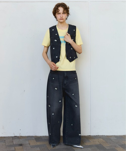 Wrangler×MAISON SPECIAL】Collaboration Flower Embroidery Denim