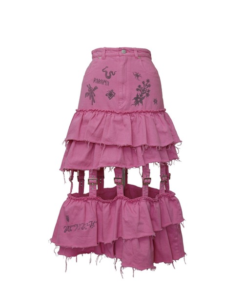 rurumu:（ルルムウ）の「rurumu:/ルルムウ/torn denim tiered SK