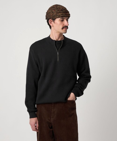 セール】＜Steven Alan＞ CTN/CA ハーフ ジップ スタンドネック ニット